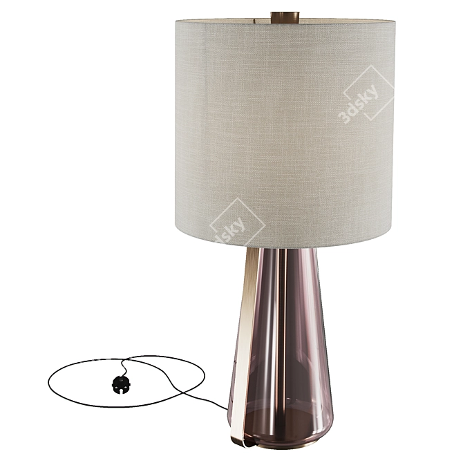 Elegant Rosa Glass Table Lamp 3D model image 2