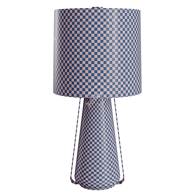 Elegant Rosa Glass Table Lamp 3D model image 4