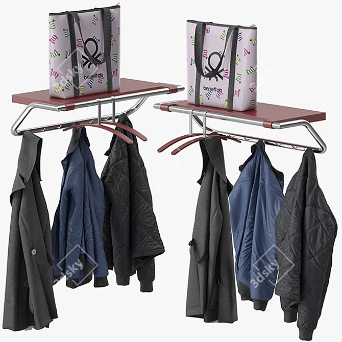 Sleek and Stylish NEXT Coat Rack 3D model image 1