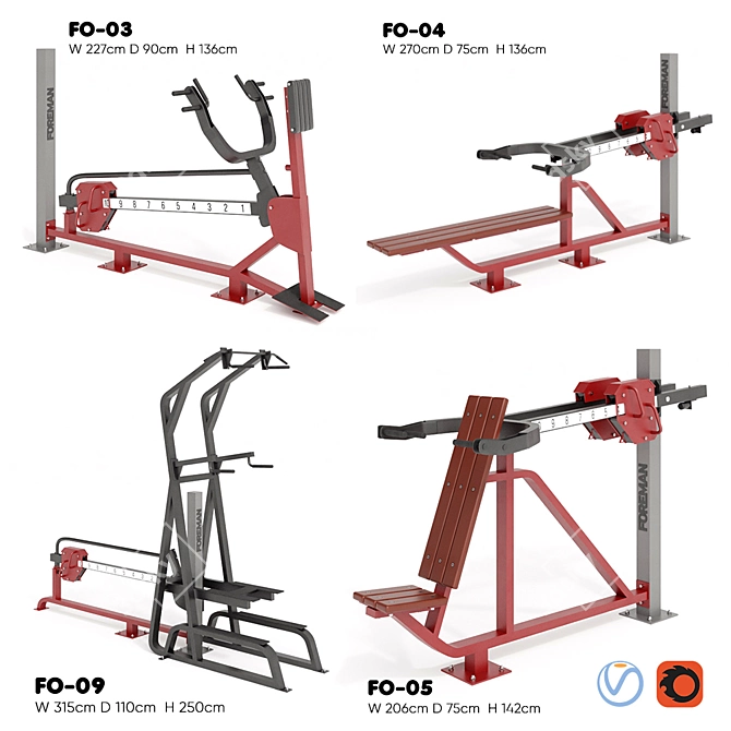 Foreman Outdoor Training Equipment 3D model image 1