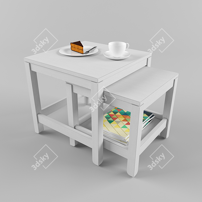 Modern 200cm Table with Lebo 3D model image 1