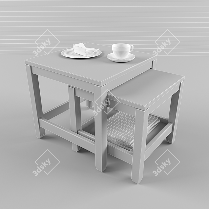 Modern 200cm Table with Lebo 3D model image 3