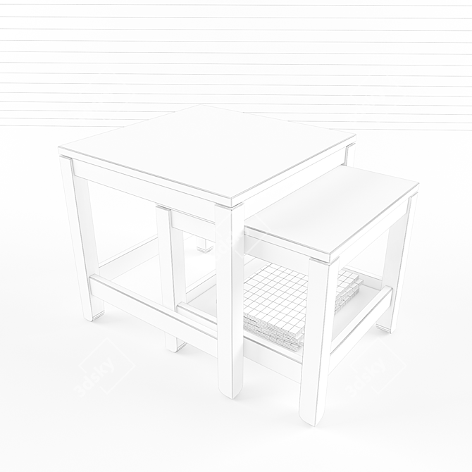 Modern 200cm Table with Lebo 3D model image 9