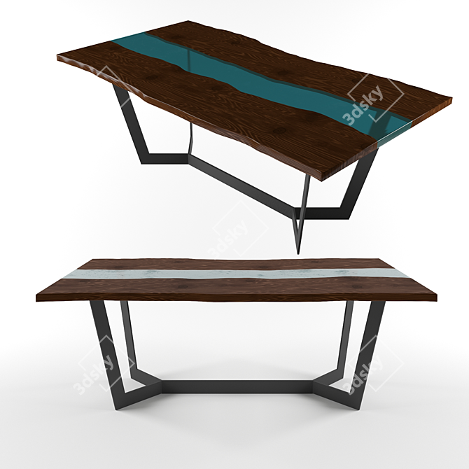 Modern 200cm Table with Lebo 3D model image 10