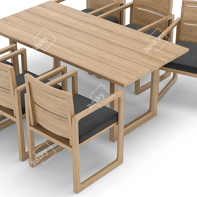 RH Outdoor Navaro Table-Chair Set 3D model image 2