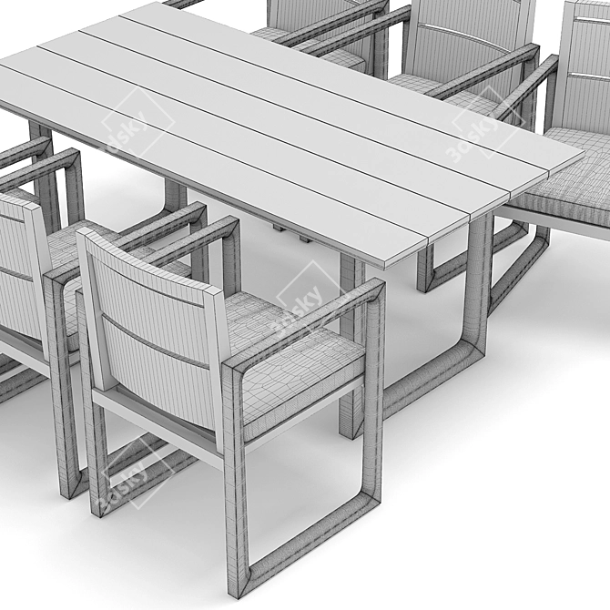 RH Outdoor Navaro Table-Chair Set 3D model image 3