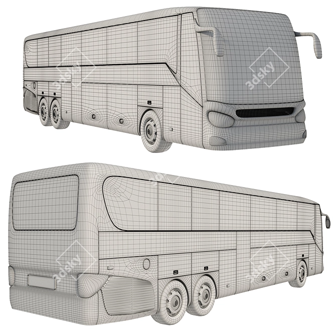 Reliable Daily Commuter Bus 3D model image 3