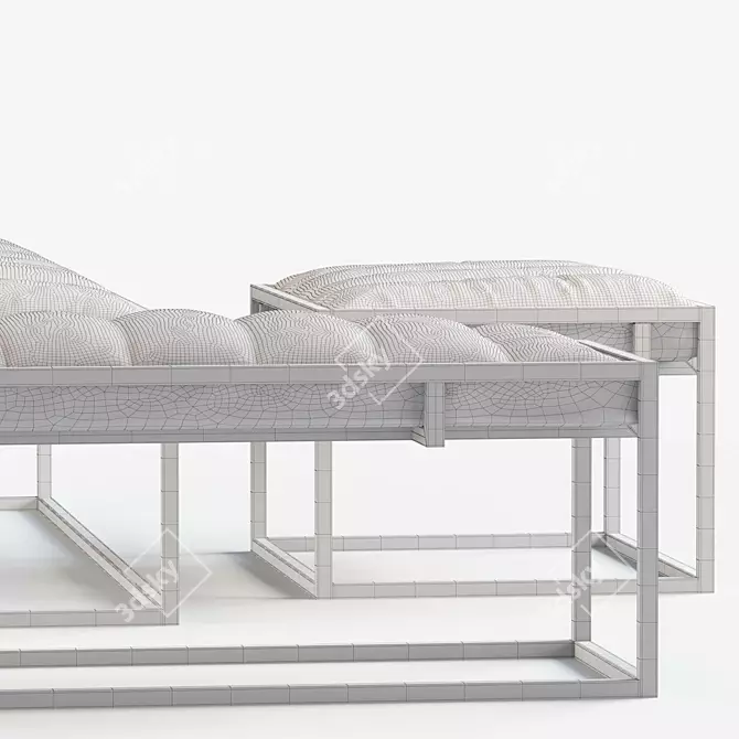 Elegant Fontanne Upholstered Bench 3D model image 3