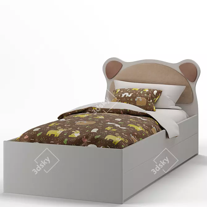 Askona Broony Kids Bed: Stylish and Comfortable 3D model image 2