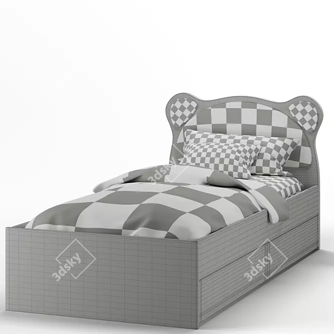 Askona Broony Kids Bed: Stylish and Comfortable 3D model image 3