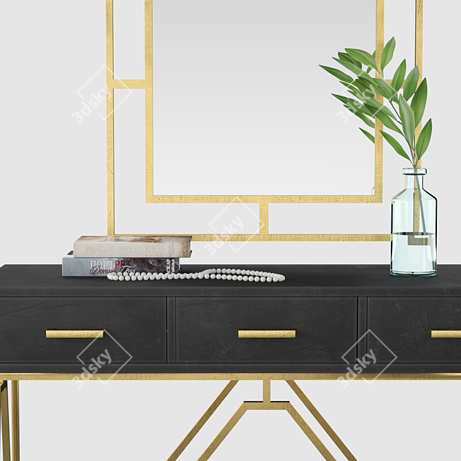 Urban Chic Console Mirror Set 3D model image 2