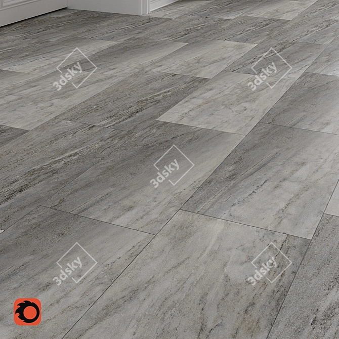 Sleek Grey Stone Tiles: Missouri Collection 3D model image 2