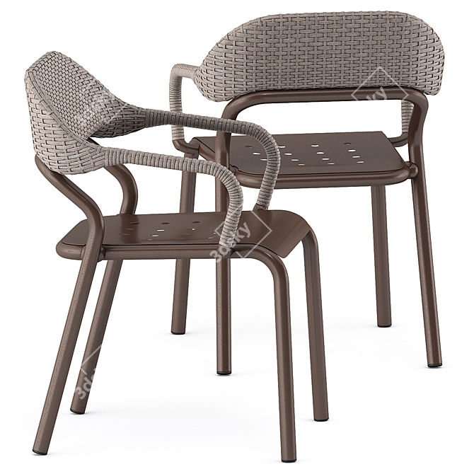 Stylish NOSS Armchair & ELLISSE Table Combo 3D model image 4