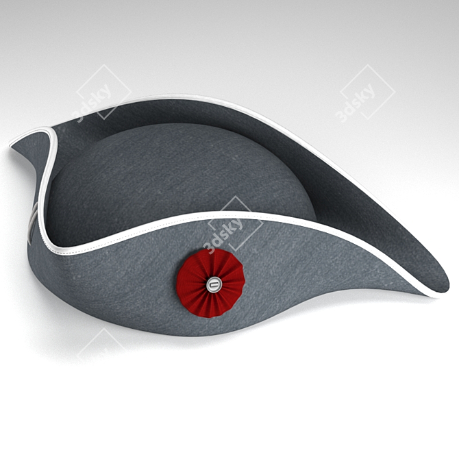 Regal Tricorn Hat: Capture the classic 18th century elegance 3D model image 1