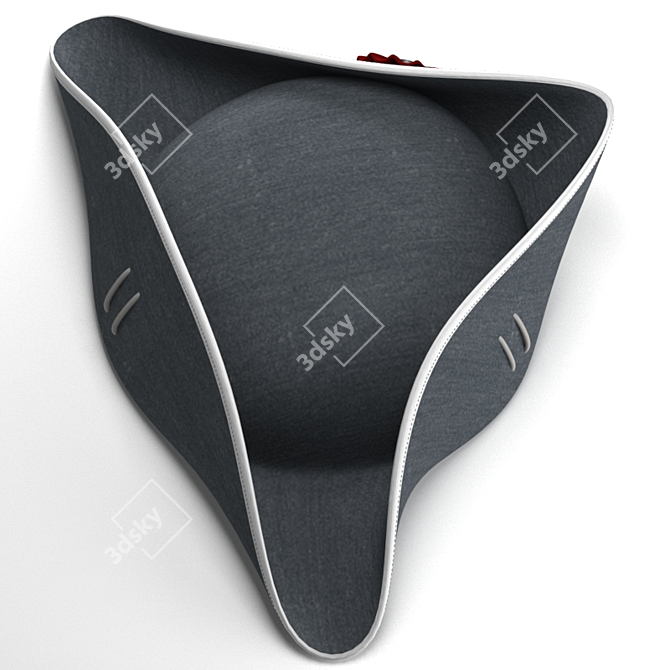 Regal Tricorn Hat: Capture the classic 18th century elegance 3D model image 2