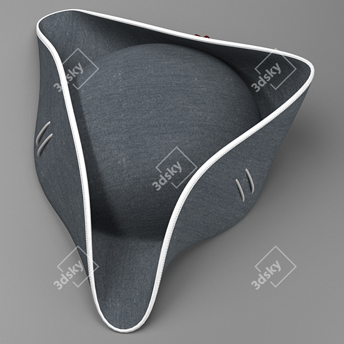 Regal Tricorn Hat: Capture the classic 18th century elegance 3D model image 5