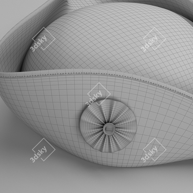 Regal Tricorn Hat: Capture the classic 18th century elegance 3D model image 6