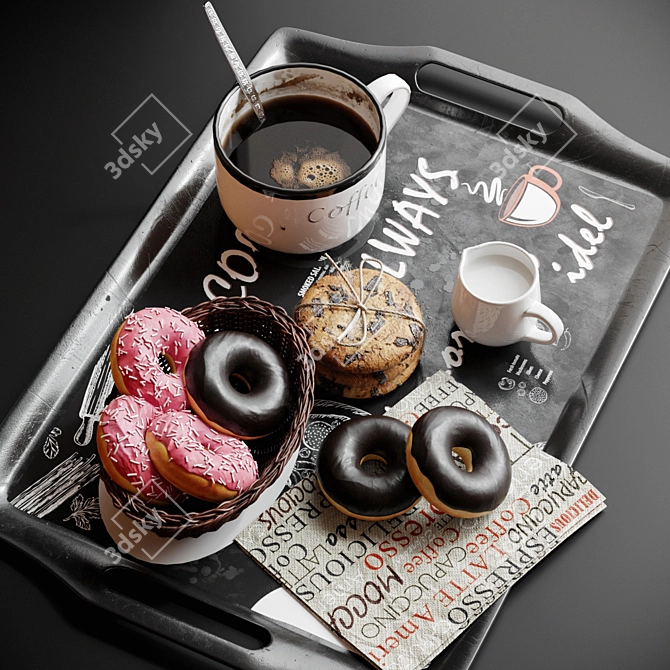 Elegant Coffee Decor Set 3D model image 2