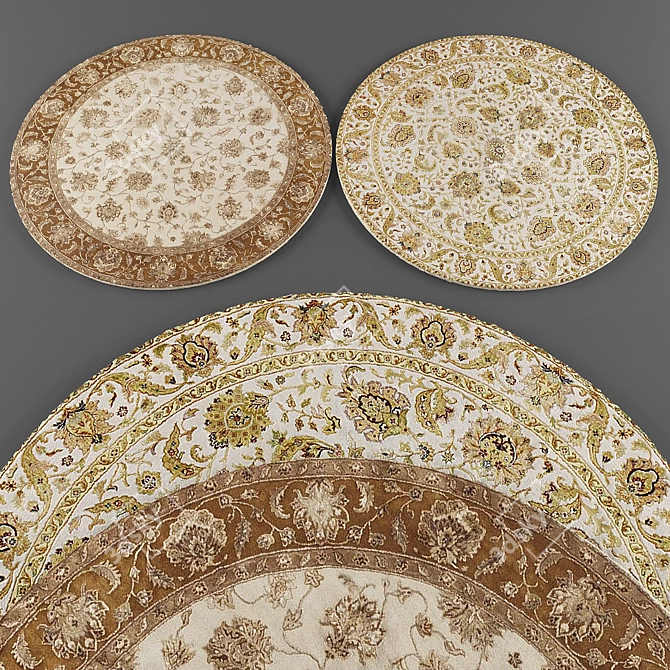 Round Rug Collection: Timeless Elegance 3D model image 1