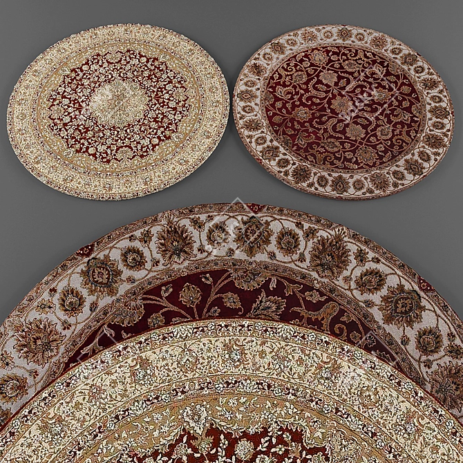 Round Rug Collection: Timeless Elegance 3D model image 2