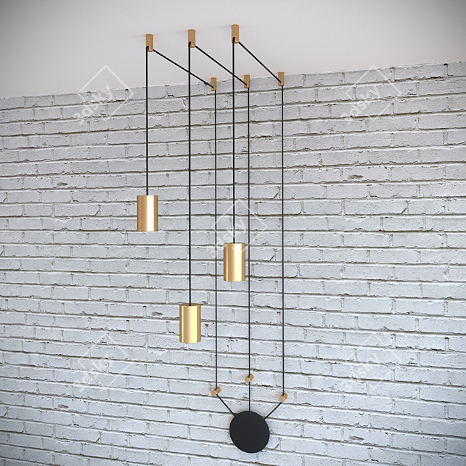 Golden Glow LED Pendant Lamp 3D model image 1