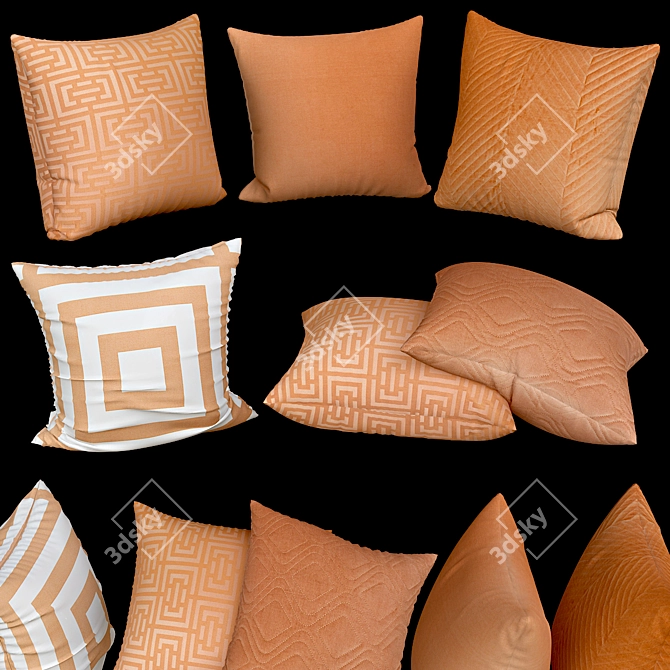 Elegant Sofa Decor Pillows 3D model image 1