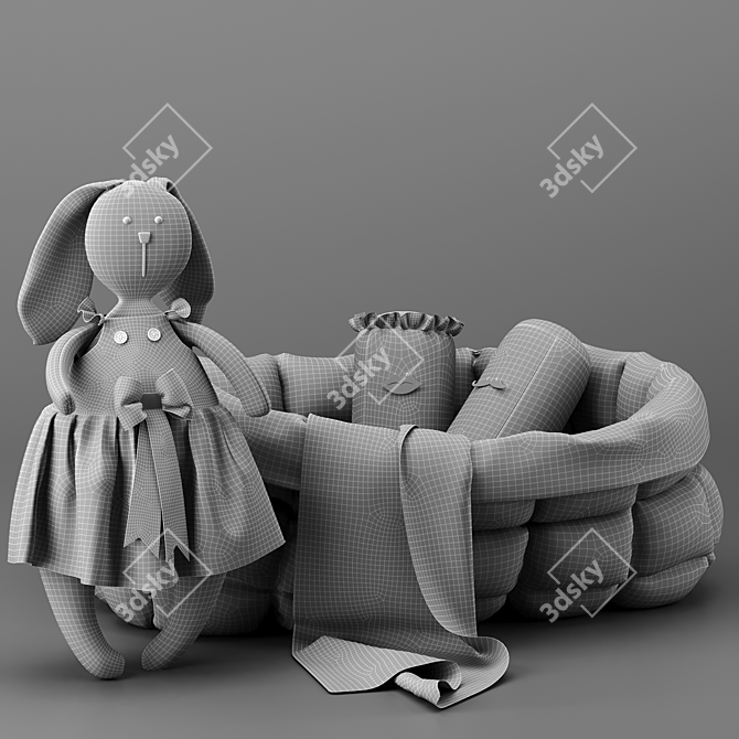 Playful Rabbit Toy Collection 3D model image 4