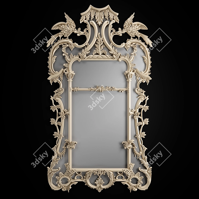 Elegant Chippendale Ho Ho Mirror 3D model image 1