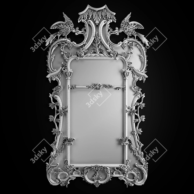 Elegant Chippendale Ho Ho Mirror 3D model image 2