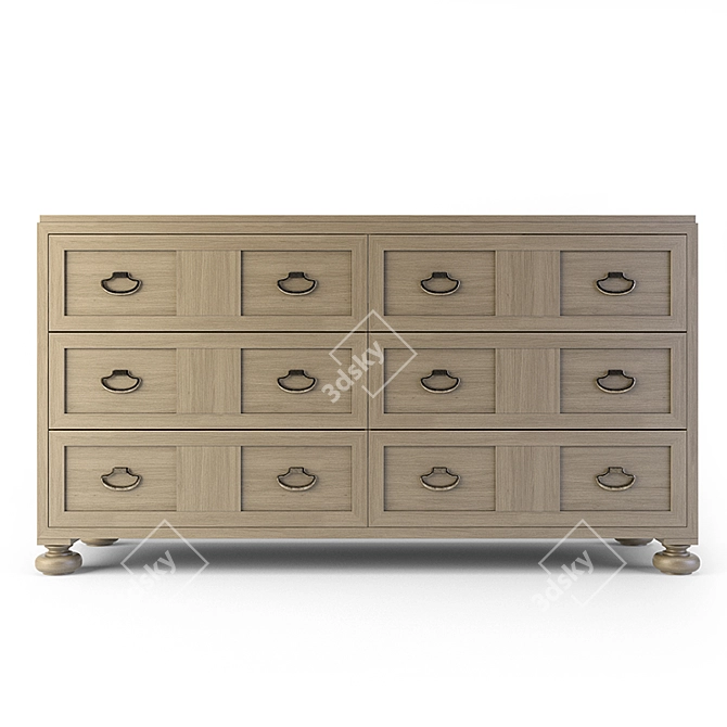 Santa Barbara Bernhardt Dresser: Functional and Stylish 3D model image 2