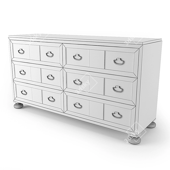 Santa Barbara Bernhardt Dresser: Functional and Stylish 3D model image 3