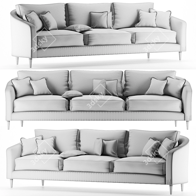 Elegant Light Blue Anthropologue Sofa 3D model image 2