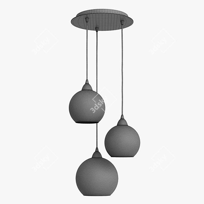 Modern Chrome Globe Pendant Light 3D model image 5