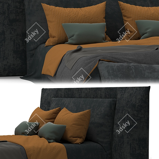 Boho Plaid Pillow: Turbosmooth Bed 3D model image 2