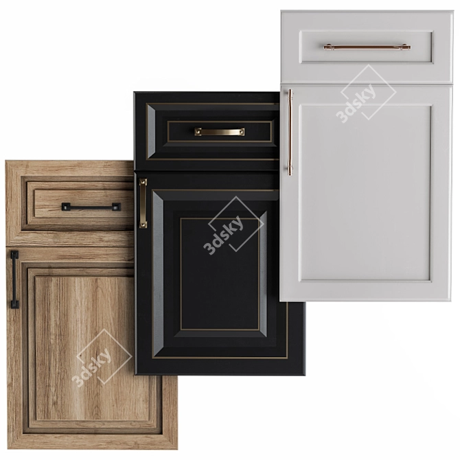 Versatile Cabinet Door Set 3D model image 1