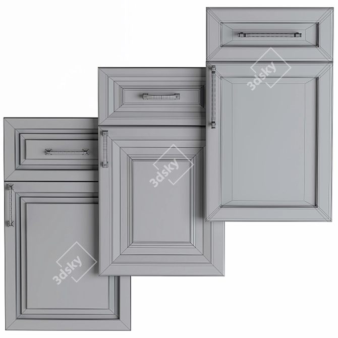 Versatile Cabinet Door Set 3D model image 2