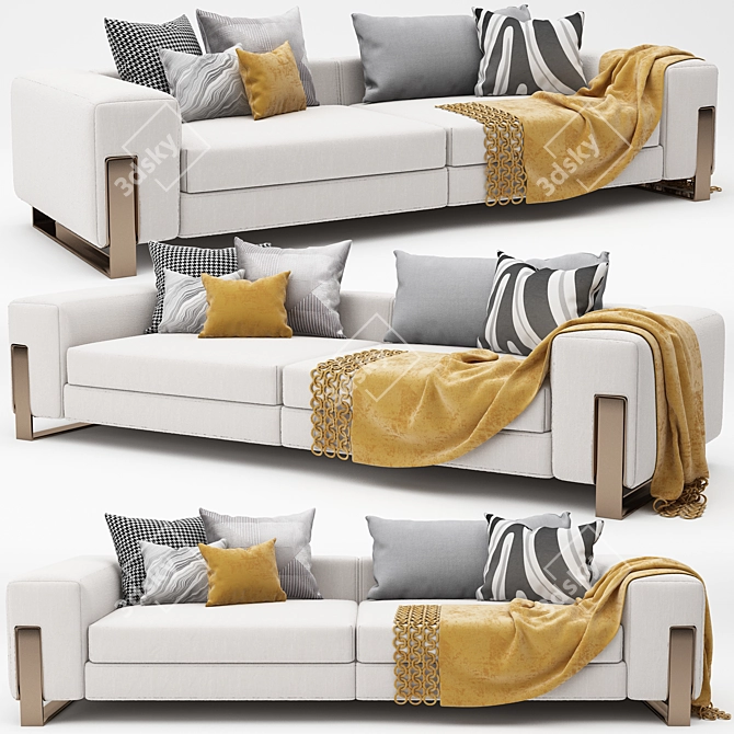 Sleek Modern Sofa Set 3D model image 3