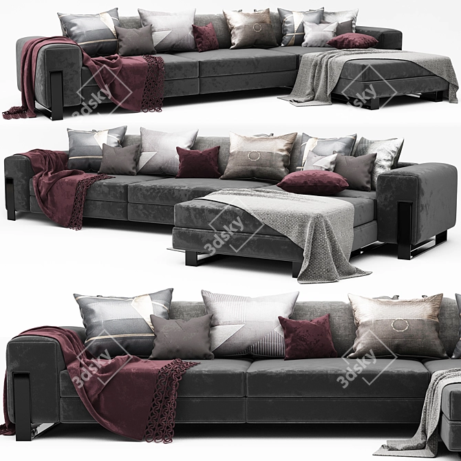 Modern Corner Sofa - High-Quality, Stylish Design 3D model image 2