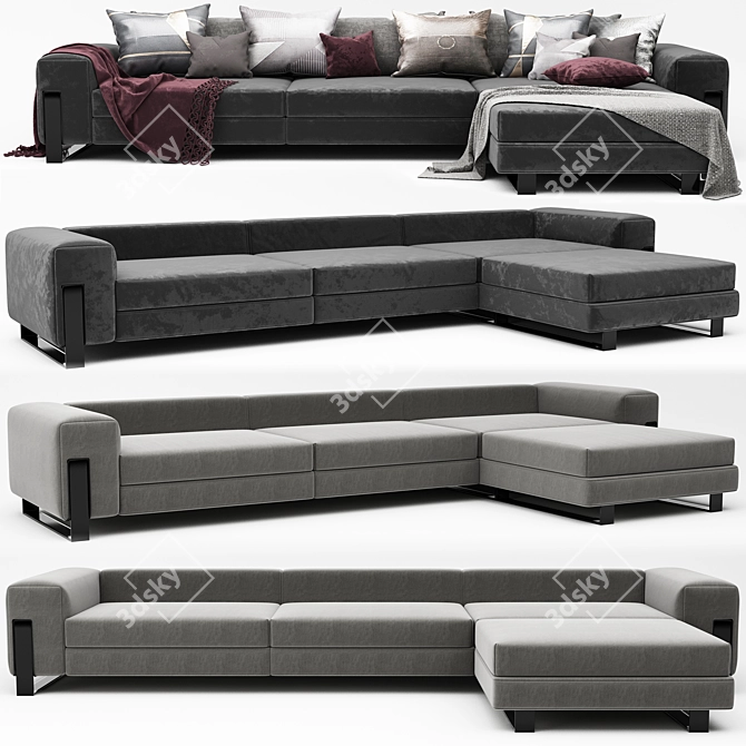 Modern Corner Sofa - High-Quality, Stylish Design 3D model image 4