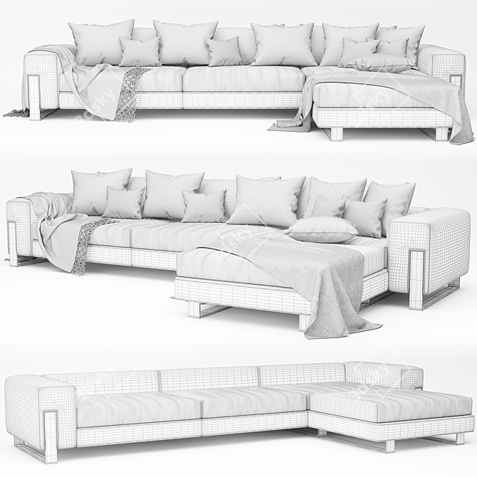 Modern Corner Sofa - High-Quality, Stylish Design 3D model image 5