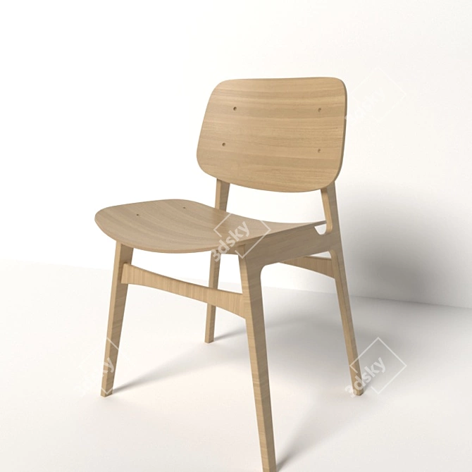 Title: Sleek Ergonomic Chair 3D model image 1