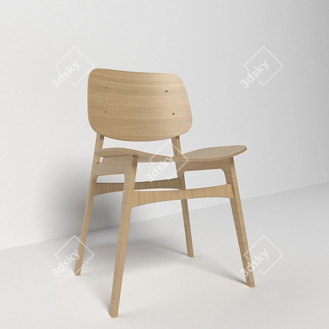 Title: Sleek Ergonomic Chair 3D model image 2