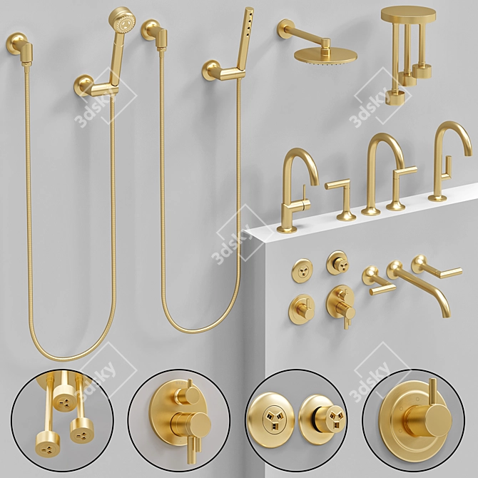 Brizo Odin Collection Faucets: Sleek and Stylish 3D model image 2