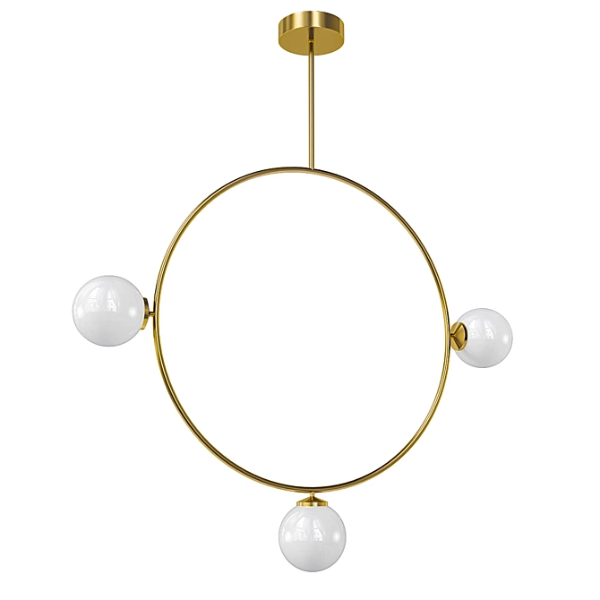 Modern Gold Circle Pendant 3D model image 1