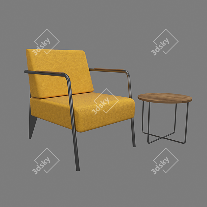 Modern Nova Chair and Coffee Table 3D model image 1
