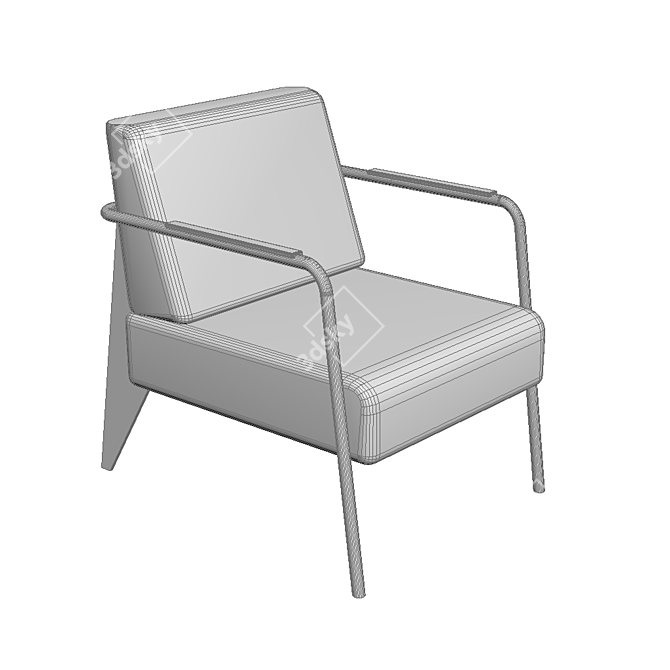 Modern Nova Chair and Coffee Table 3D model image 7