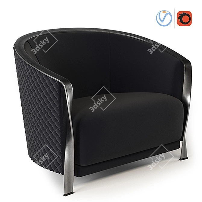 Luxury Armchair: Rugiano Collection 3D model image 1