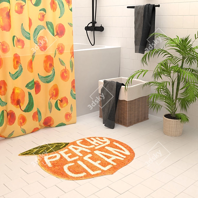 Peachy Plush Bath Mat: Urban Outfitters 3D model image 3