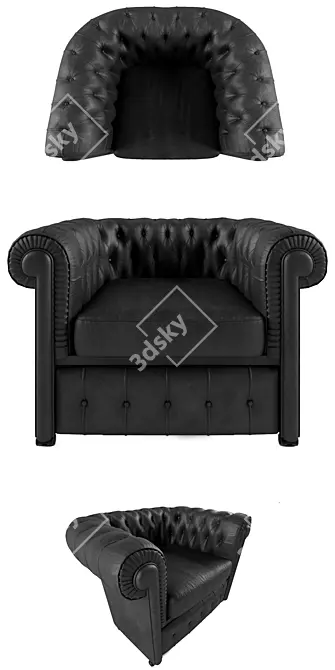 Nieri Italy Chester Leather Chair 3D model image 1