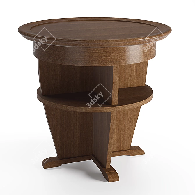 Oak Wood Ralph Lauren Bedside Table 3D model image 1